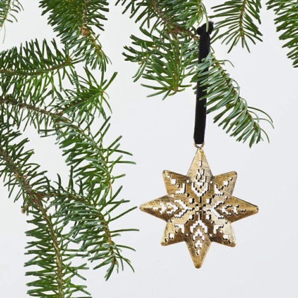 Hearth  and Hand Magnolia Brass Snow Flake  Christmas Ornament